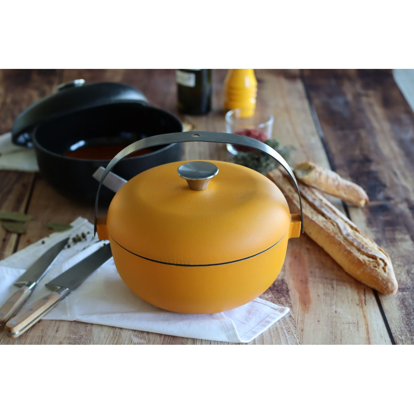 Cocotte en fonte Olaf Jaune 24 cm